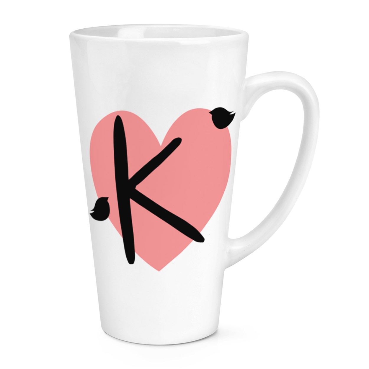 gift base K Heart Alphabet 17oz Large Latte Mug Cup