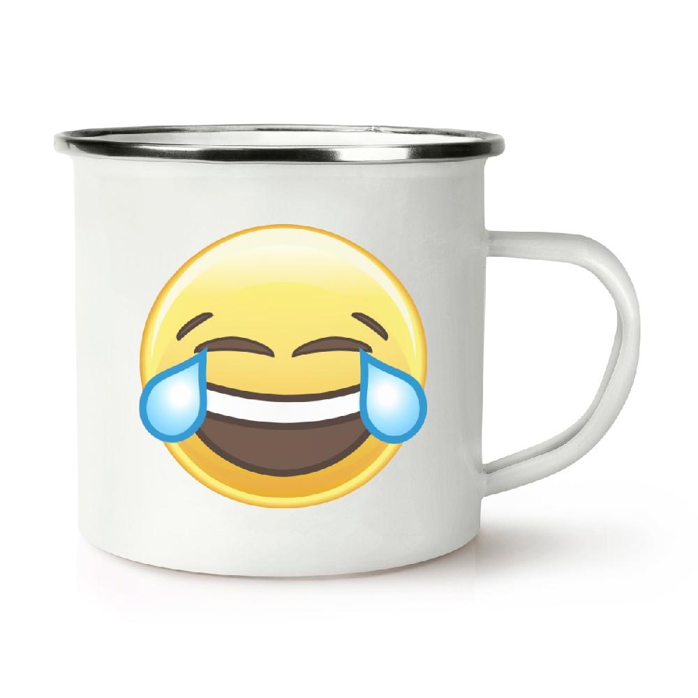 gift base Laughing Crying Emoji Retro Enamel Mug Cup
