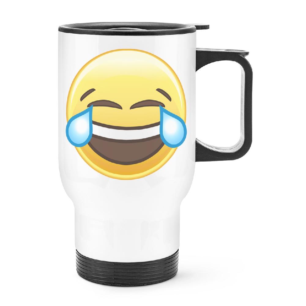 gift base Laughing Crying Emoji Travel Mug Cup With Handle