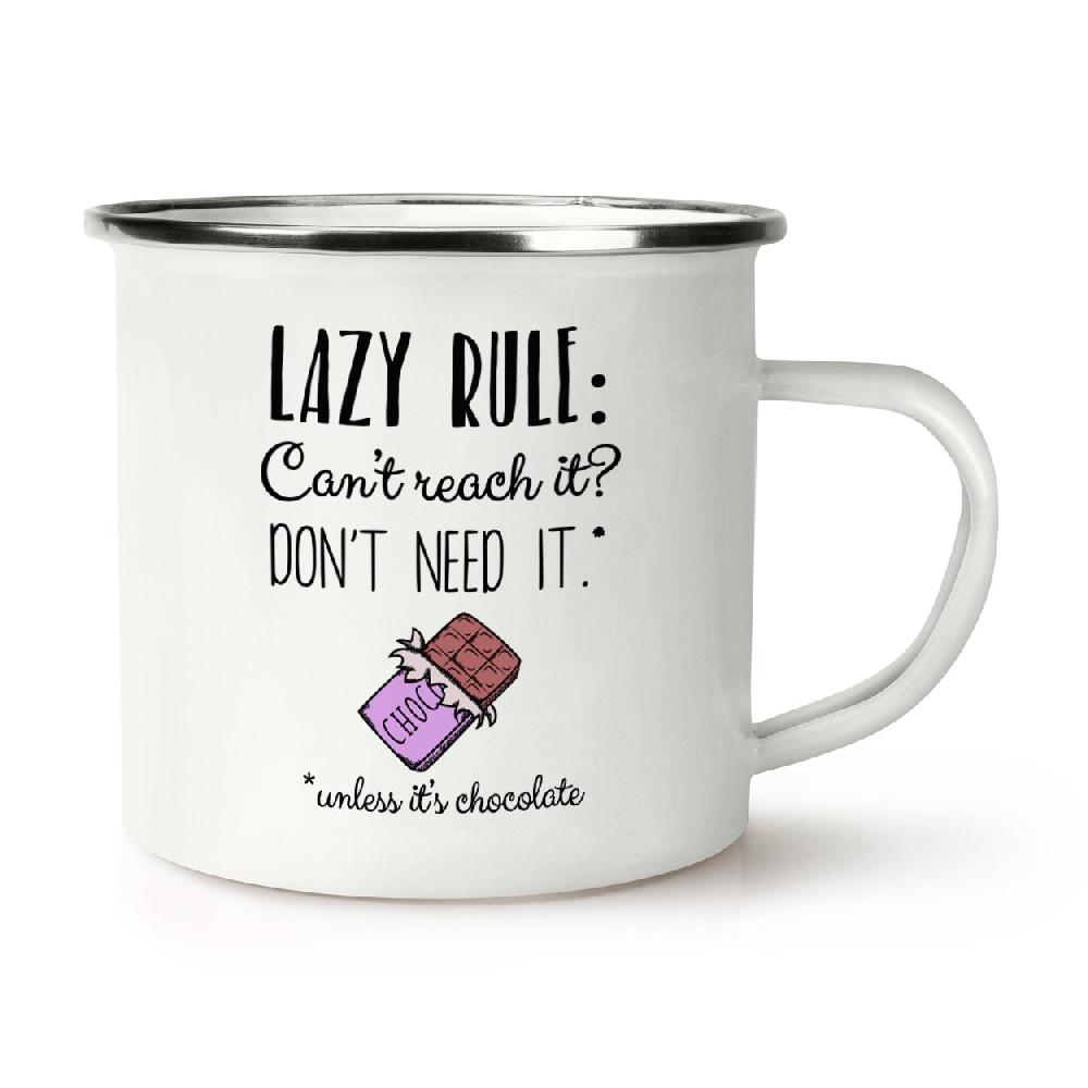 gift base Lazy Rule Can't Reach It Don't Need It Retro Enamel Mug Cup