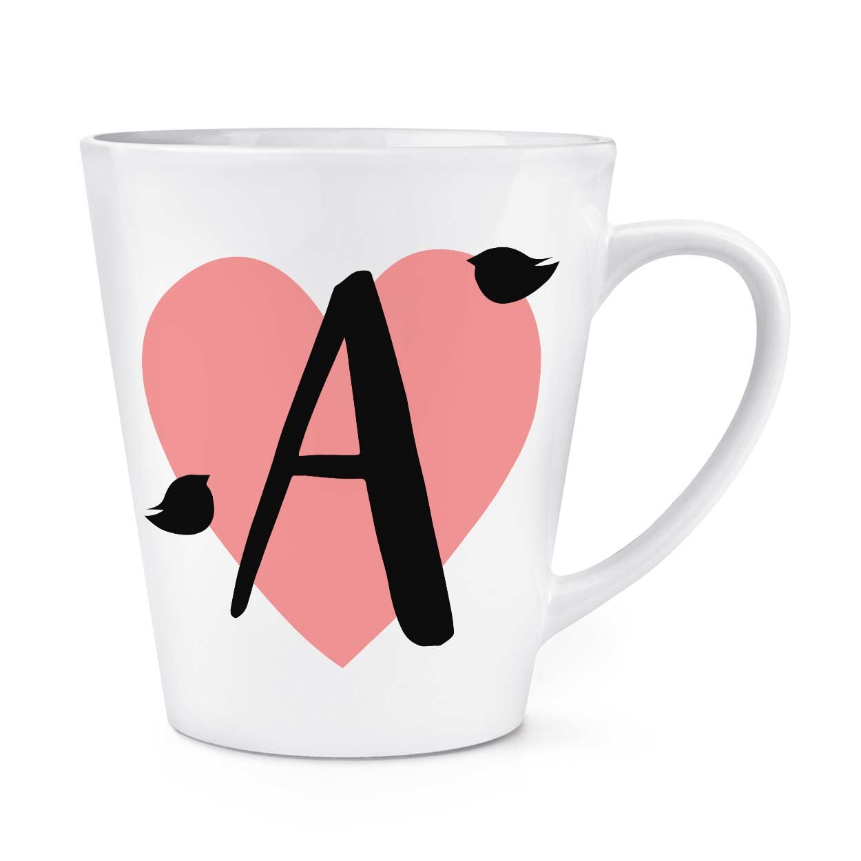 gift base Letter A Heart Alphabet 12oz Latte Mug Cup