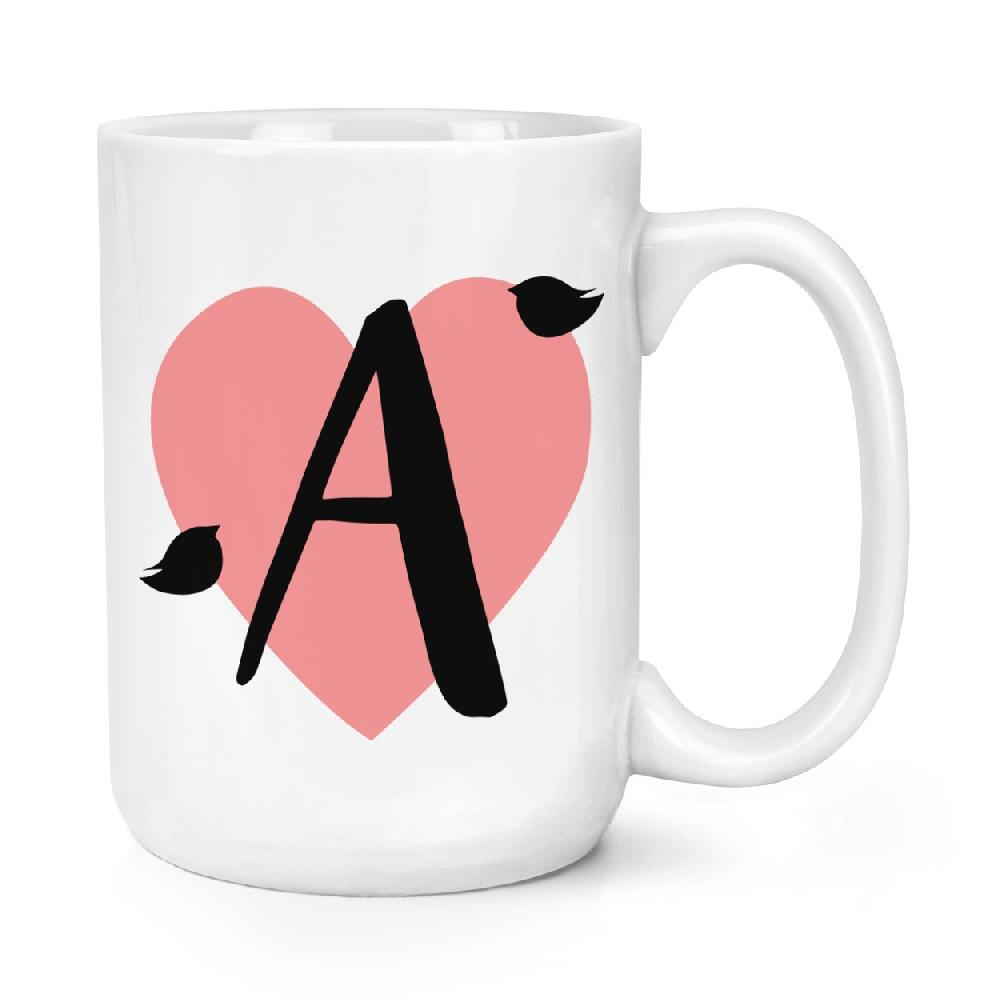 gift base Letter A Heart Alphabet 15oz Large Mug Cup