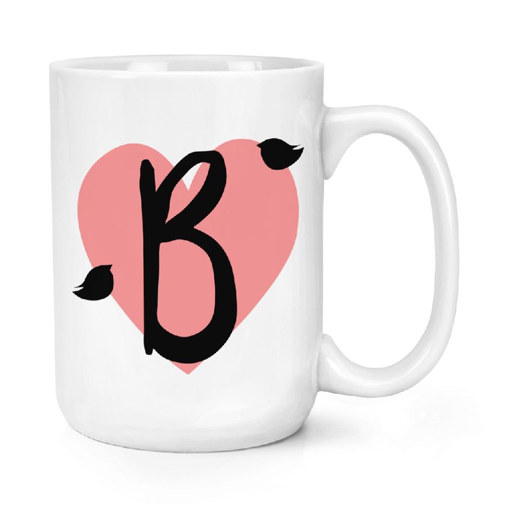 gift base Letter B Heart Alphabet 15oz Large Mug Cup