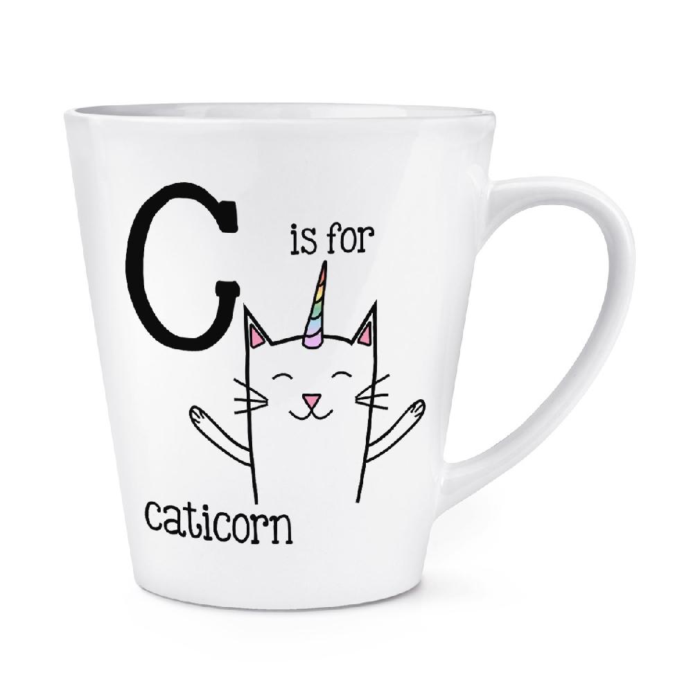 gift base Letter C Is For Caticorn 12oz Latte Mug Cup