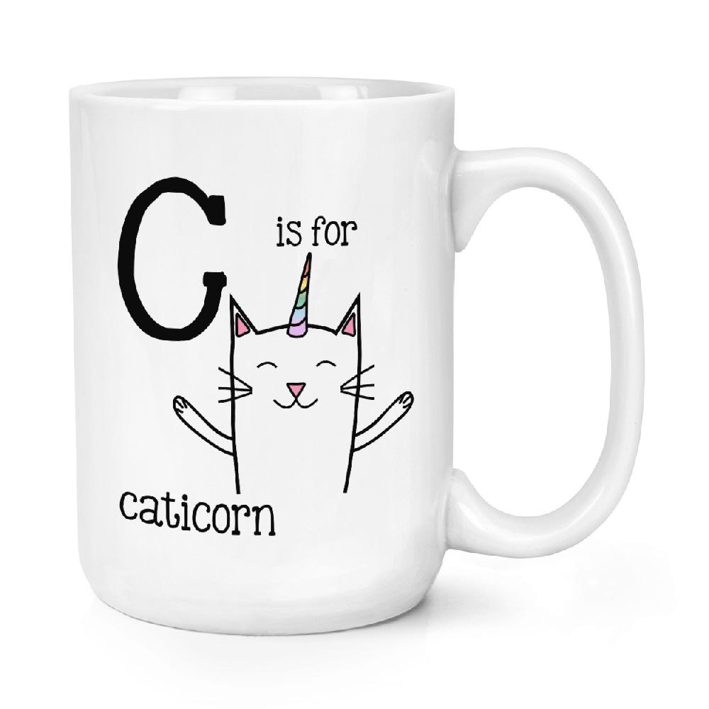 gift base Letter C Is For Caticorn 15oz Large Mug Cup