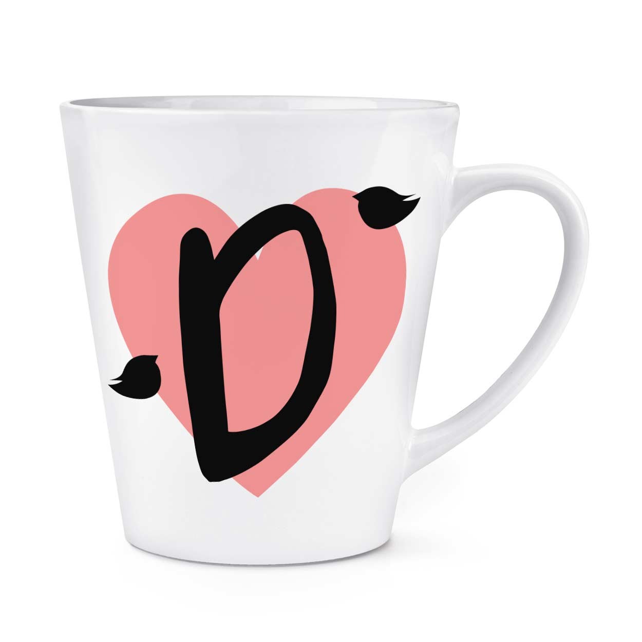 gift base Letter D Heart Alphabet 12oz Latte Mug Cup
