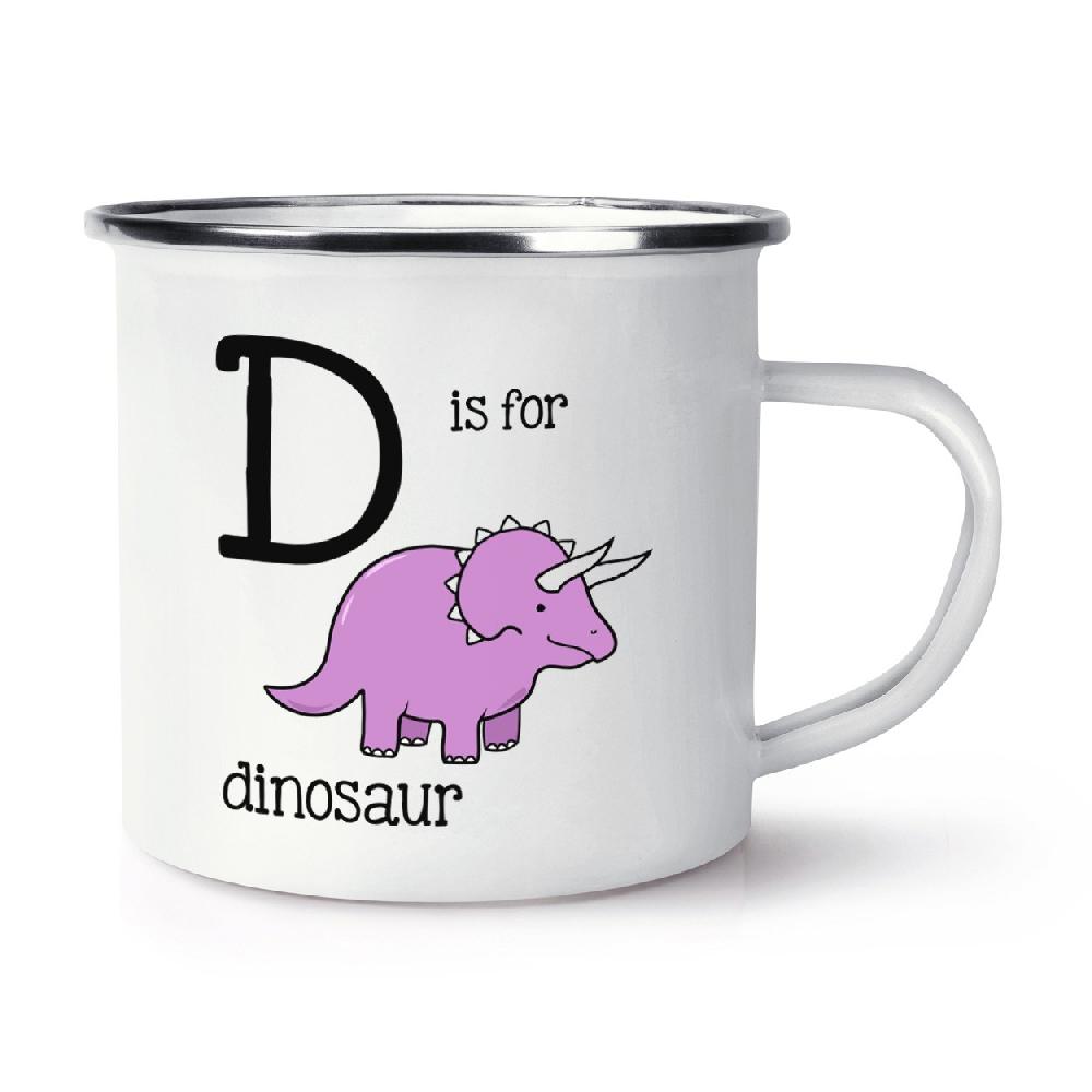 gift base Letter D Is For Dinosaur Retro Enamel Mug Cup