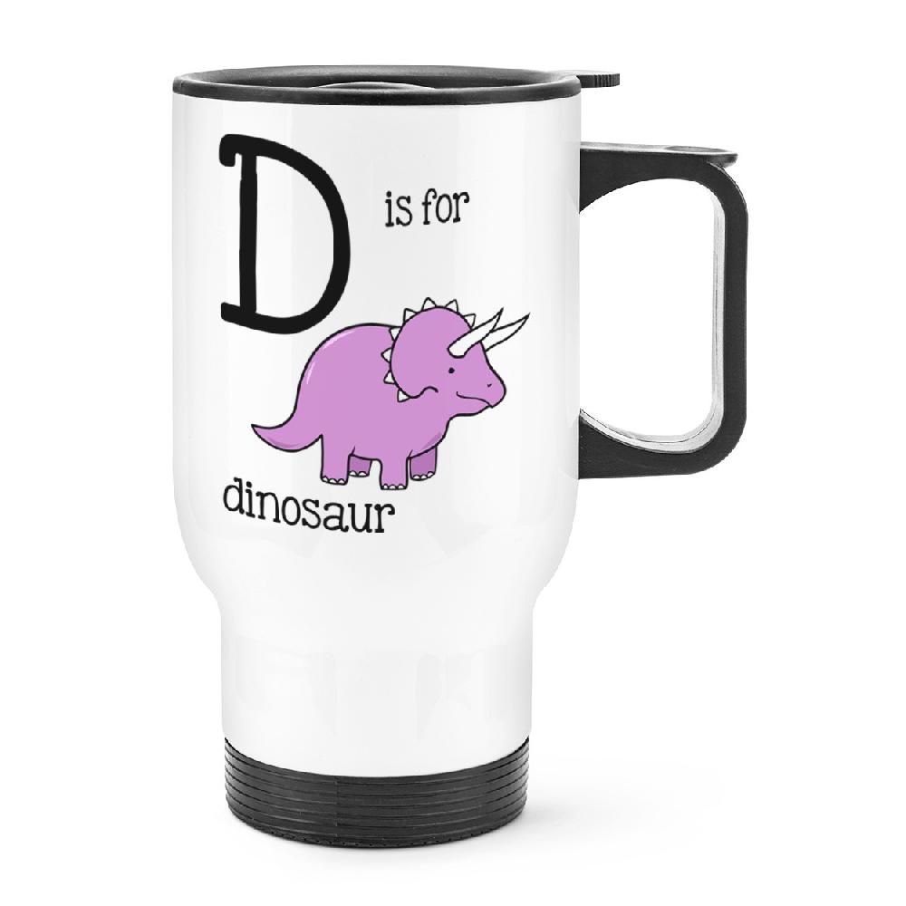 gift base Letter D Is For Dinosaur Travel Mug Cup With Handle