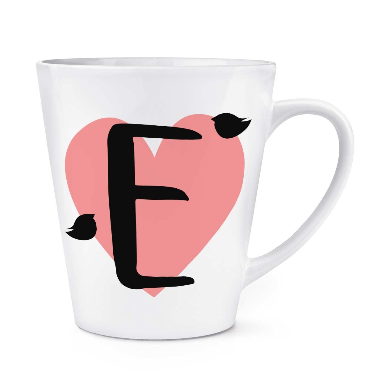 gift base Letter E Heart Alphabet 12oz Latte Mug Cup