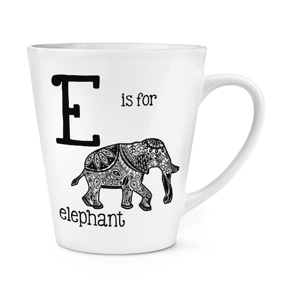 gift base Letter E Is for Elephant 12oz Latte Mug Cup