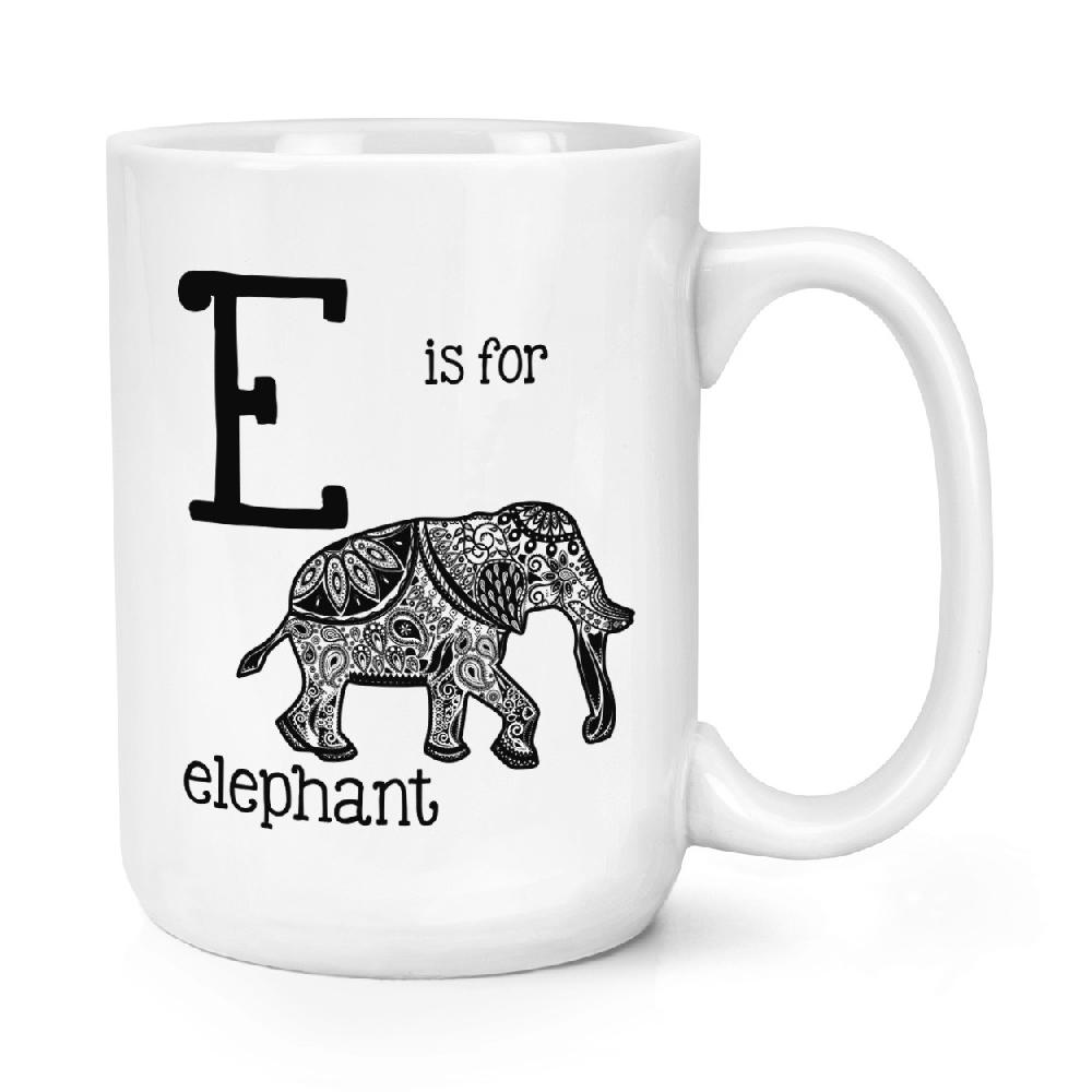gift base Letter E Is for Elephant 15oz Large Mug Cup