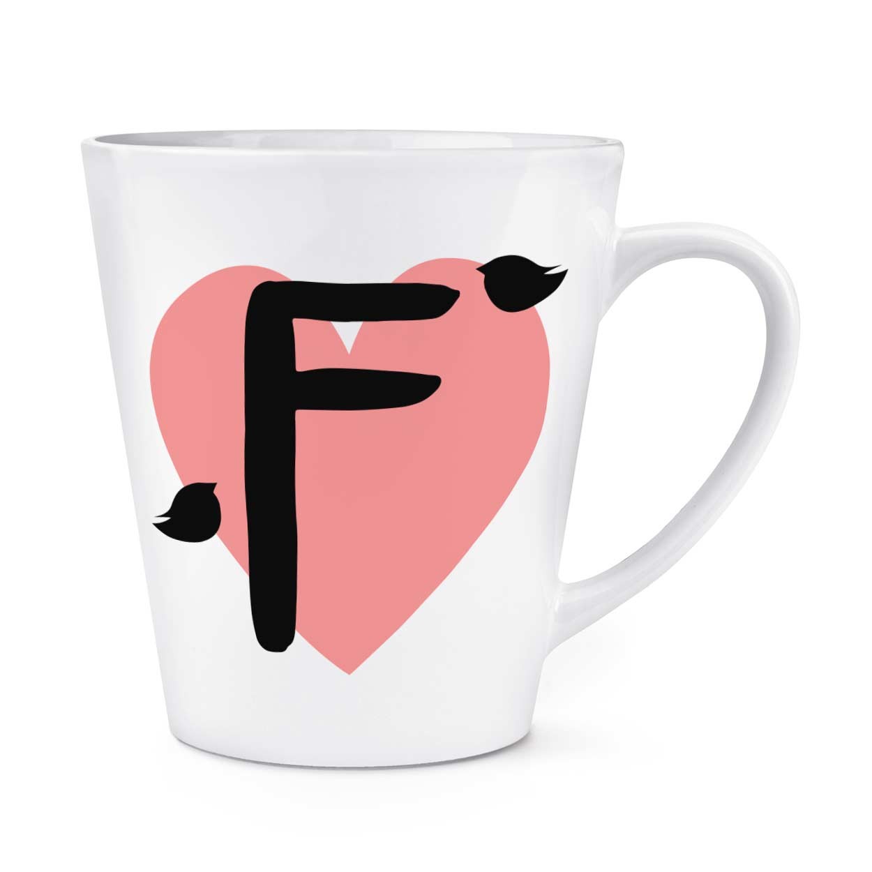 gift base Letter F Heart Alphabet 12oz Latte Mug Cup