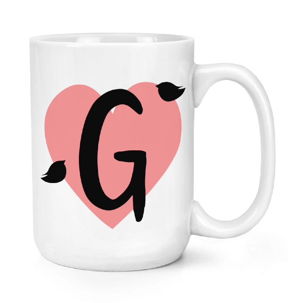 gift base Letter G Heart Alphabet 15oz Large Mug Cup