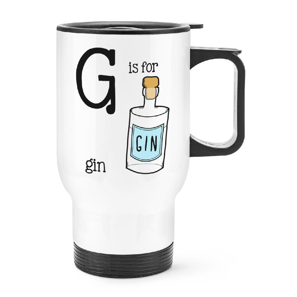 gift base Letter G Is For Gin Travel Mug Cup With Handle
