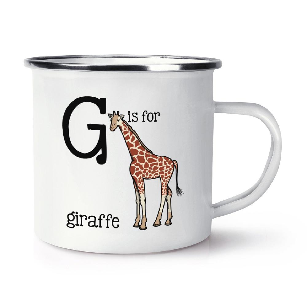 gift base Letter G Is For Giraffe Retro Enamel Mug Cup
