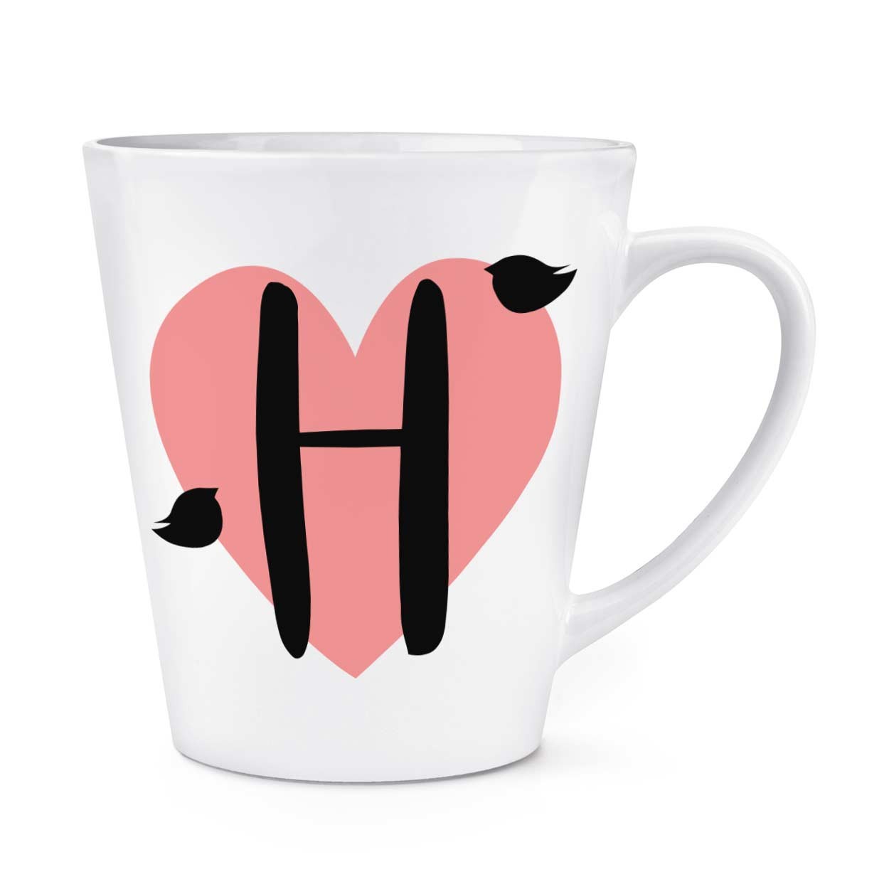 gift base Letter H Heart Alphabet 12oz Latte Mug Cup