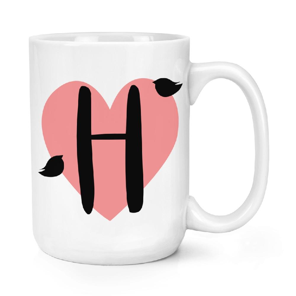 gift base Letter H Heart Alphabet 15oz Large Mug Cup