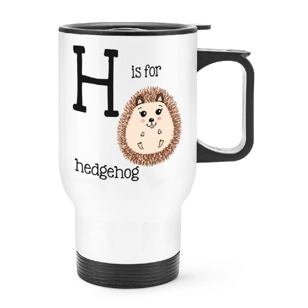 gift base Letter H Is For Hedgehog Travel Mug Cup With Handle
