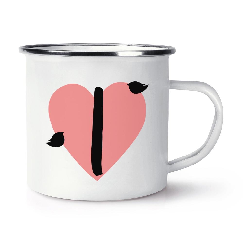 gift base Letter I Heart Alphabet Retro Enamel Mug Cup