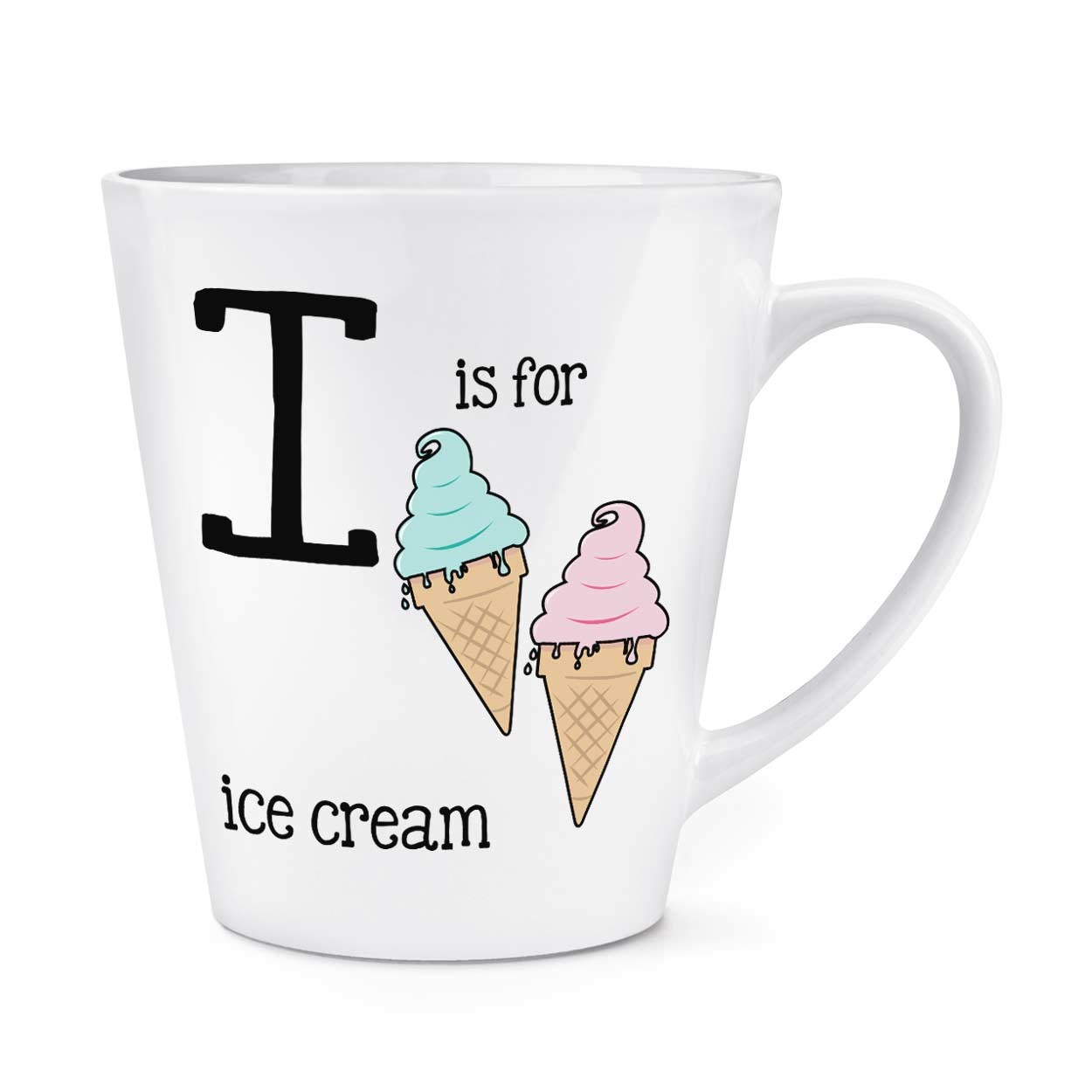 gift base Letter I Is For Ice Cream 12oz Latte Mug Cup