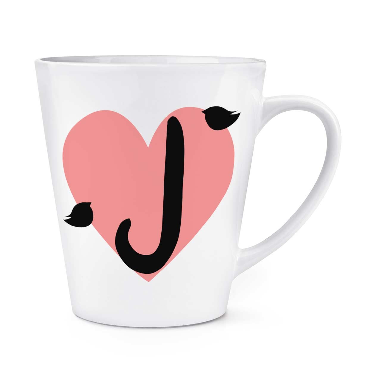 gift base Letter J Heart Alphabet 12oz Latte Mug Cup