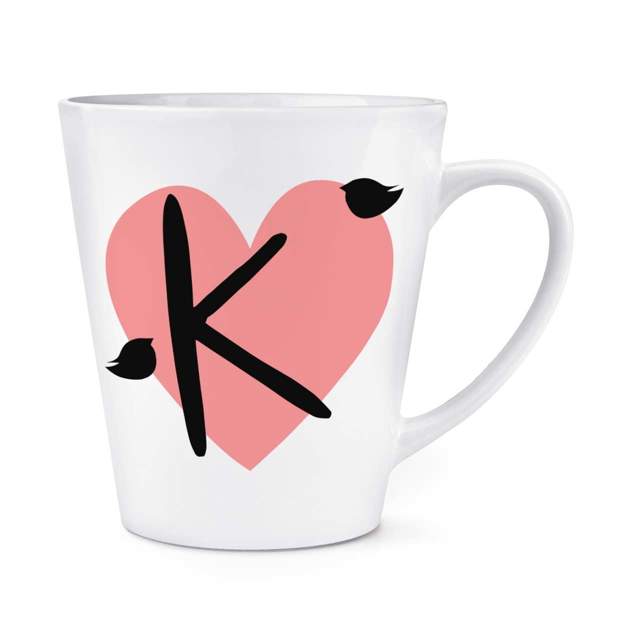 gift base Letter K Heart Alphabet 12oz Latte Mug Cup
