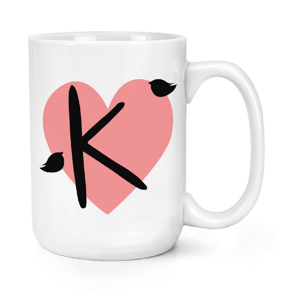 gift base Letter K Heart Alphabet 15oz Large Mug Cup