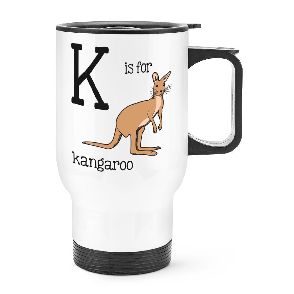 gift base Letter K Is For Kangaroo Travel Mug Cup With Handle