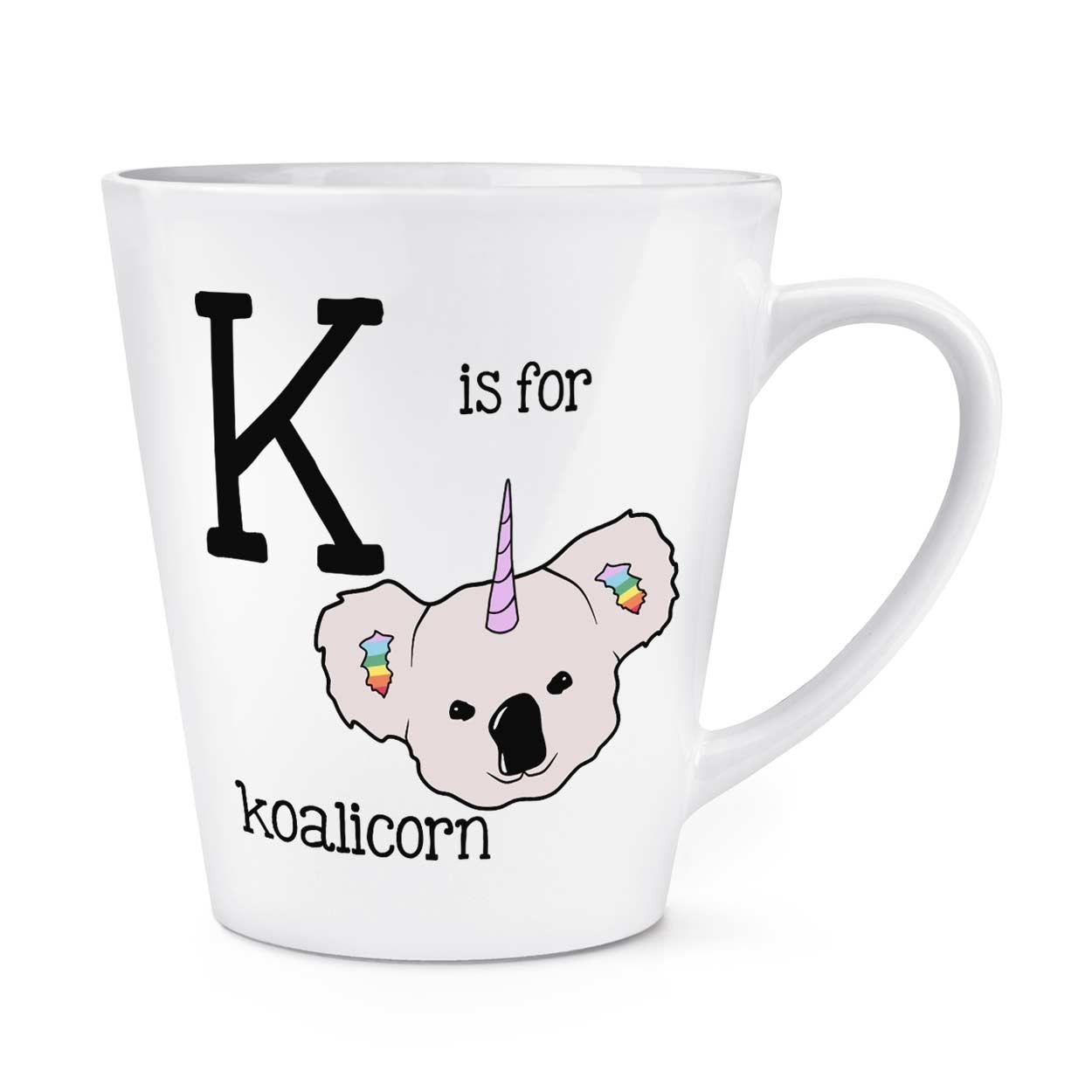 gift base Letter K Is For Koalicorn 12oz Latte Mug Cup
