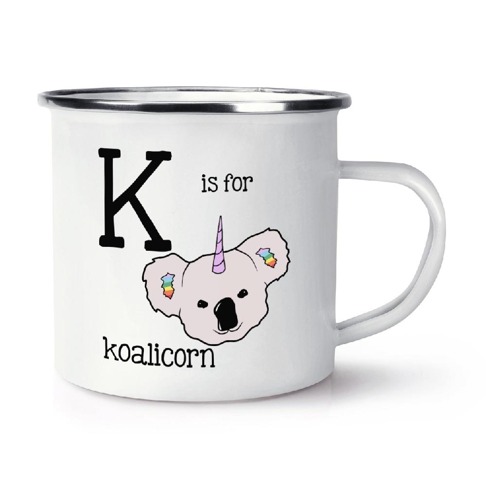 gift base Letter K Is For Koalicorn Retro Enamel Mug Cup