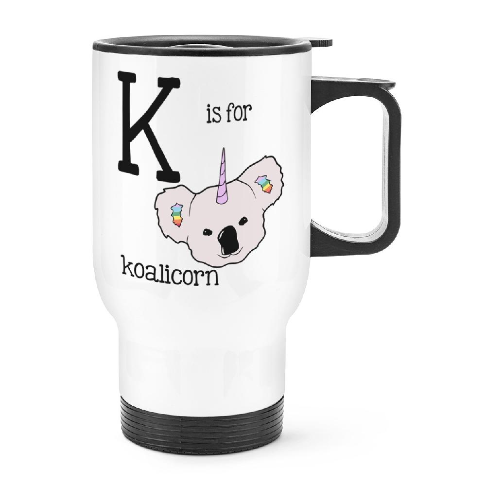 gift base Letter K Is For Koalicorn Travel Mug Cup With Handle