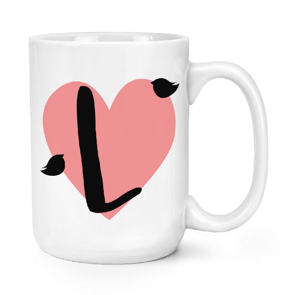 gift base Letter L Heart Alphabet 15oz Large Mug Cup