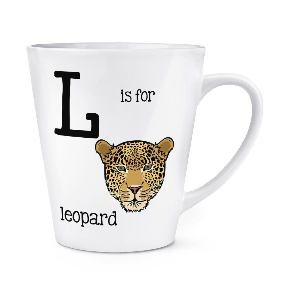 gift base Letter L Is For Leopard 12oz Latte Mug Cup