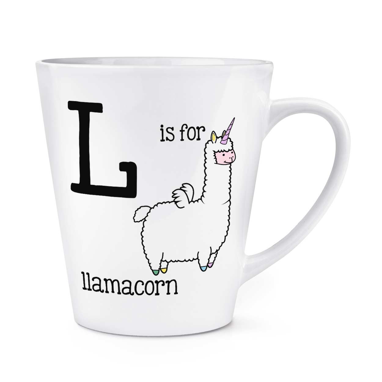 gift base Letter L Is For Llamacorn 12oz Latte Mug Cup
