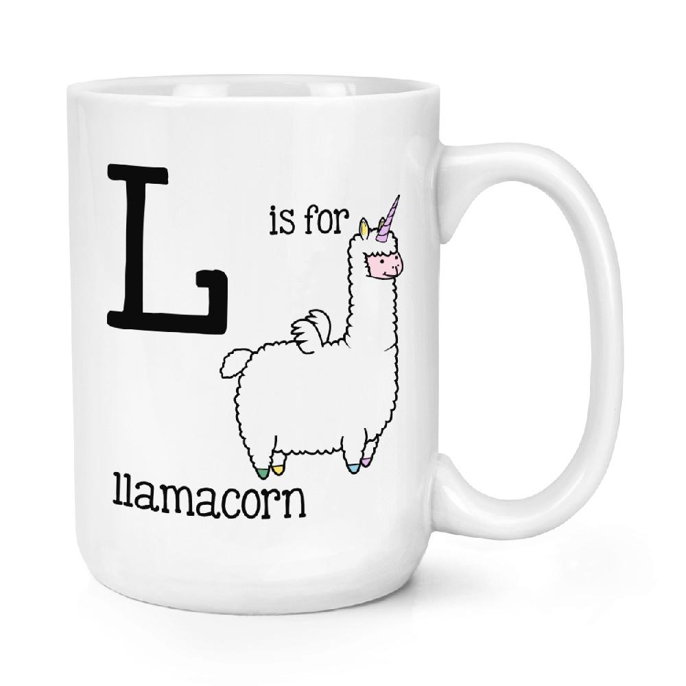 gift base Letter L Is For Llamacorn 15oz Large Mug Cup