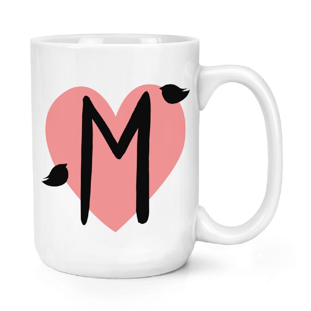 gift base Letter M Heart Alphabet 15oz Large Mug Cup