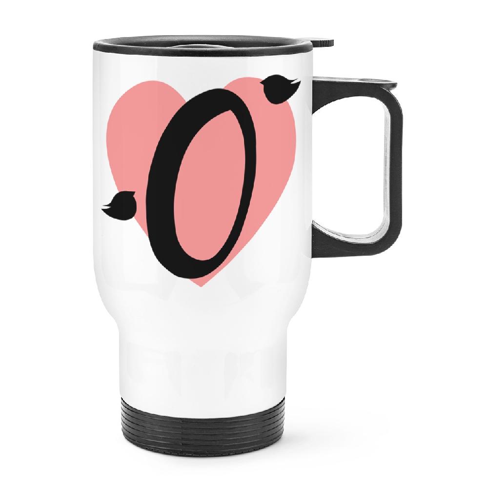 gift base Letter O Heart Alphabet Travel Mug Cup With Handle