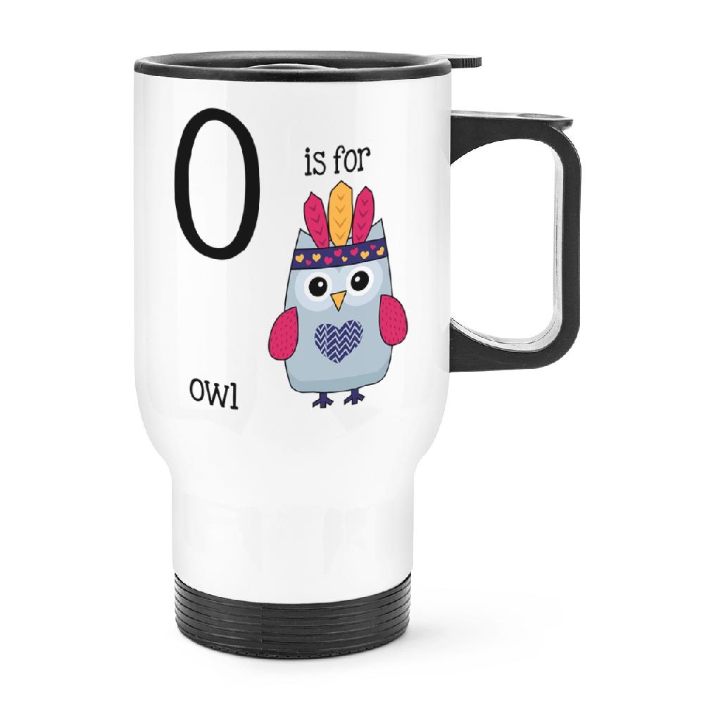 gift base Letter O Is For Owl Travel Mug Cup With Handle