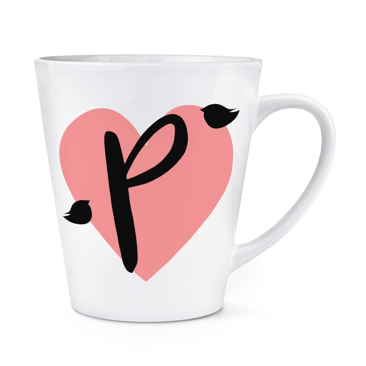 gift base Letter P Heart Alphabet 12oz Latte Mug Cup
