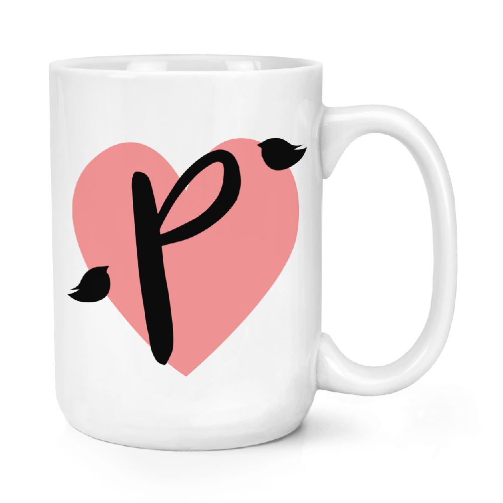 gift base Letter P Heart Alphabet 15oz Large Mug Cup