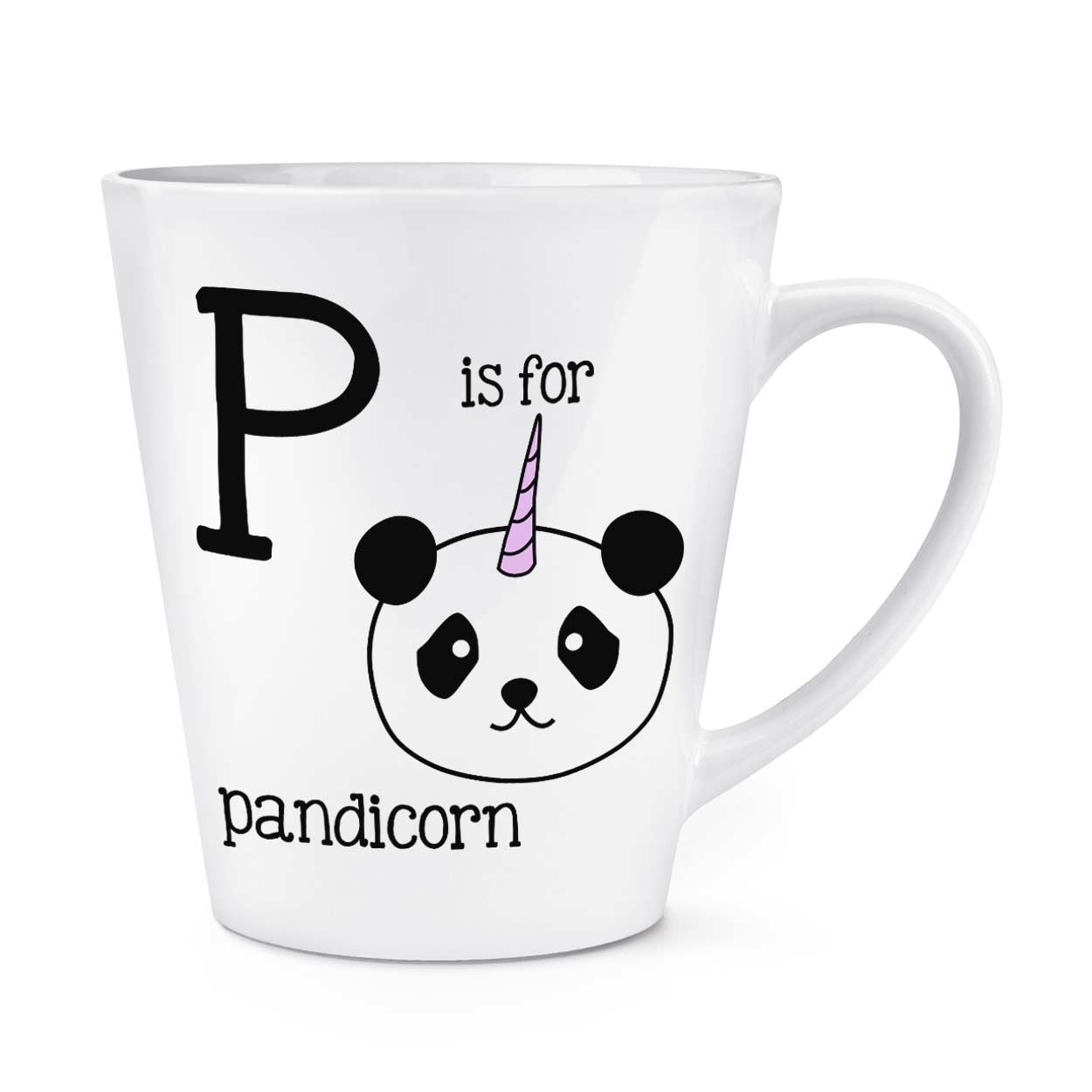 gift base Letter P Is For Pandicorn 12oz Latte Mug Cup
