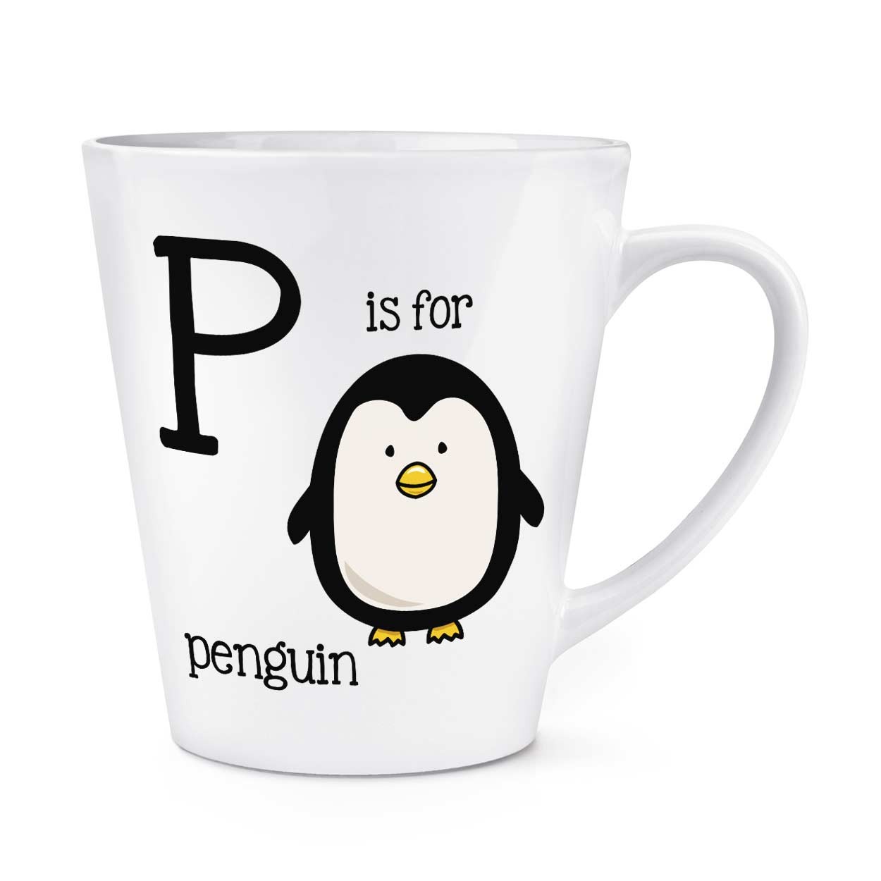 gift base Letter P Is For Penguin 12oz Latte Mug Cup