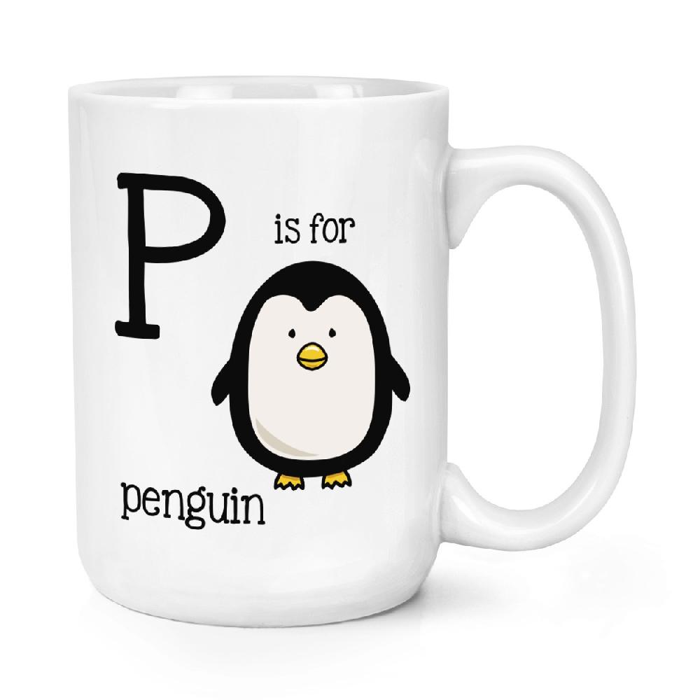 gift base Letter P Is For Penguin 15oz Large Mug Cup