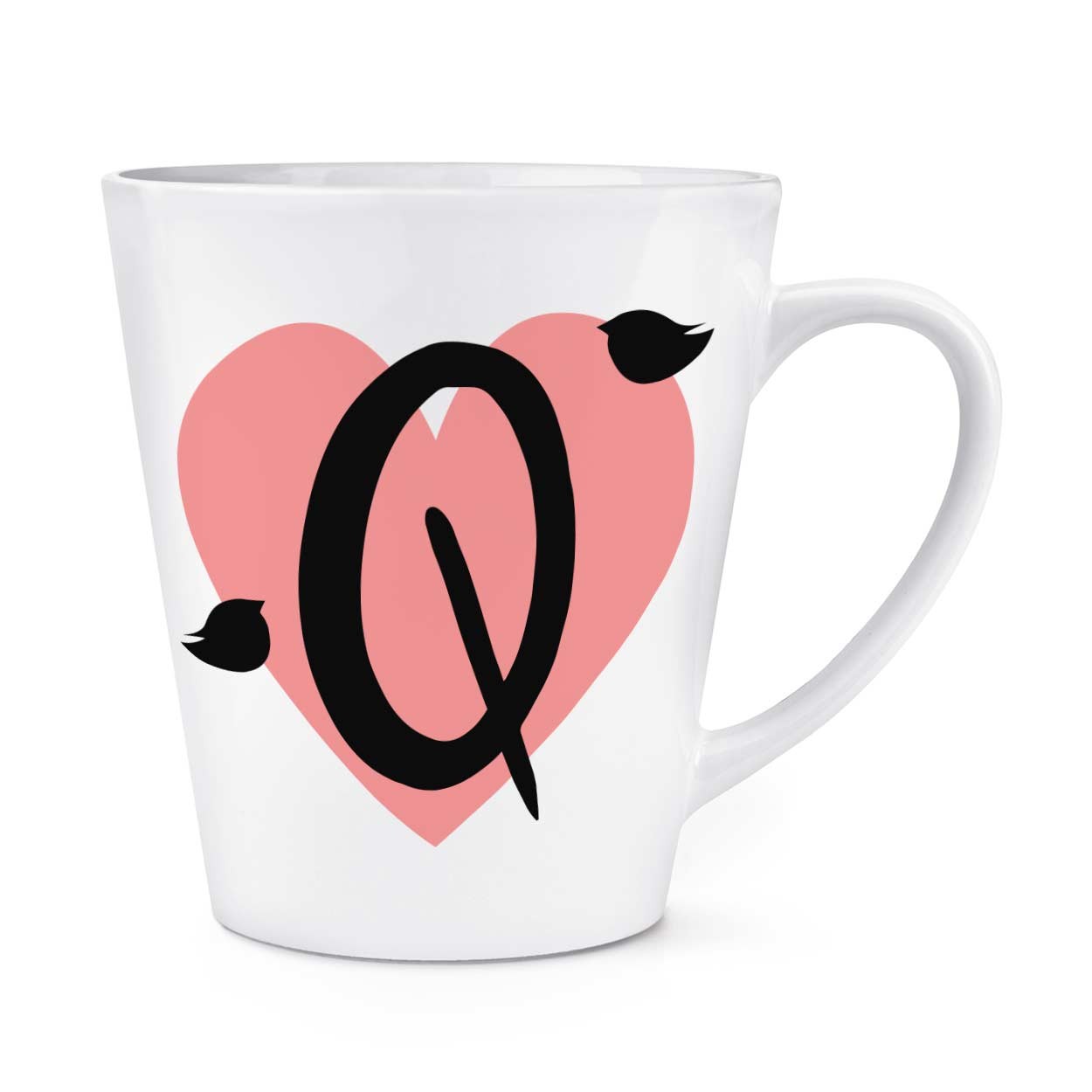 gift base Letter Q Heart Alphabet 12oz Latte Mug Cup