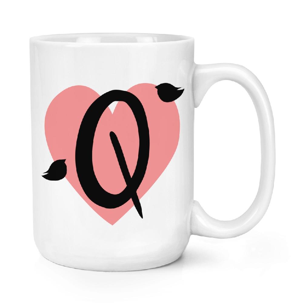 gift base Letter Q Heart Alphabet 15oz Large Mug Cup
