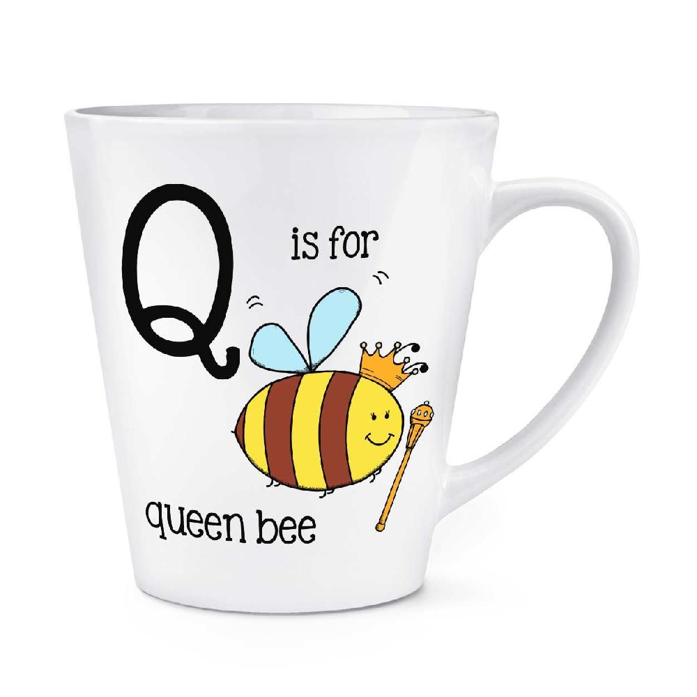 gift base Letter Q Is For Queen Bee 12oz Latte Mug Cup