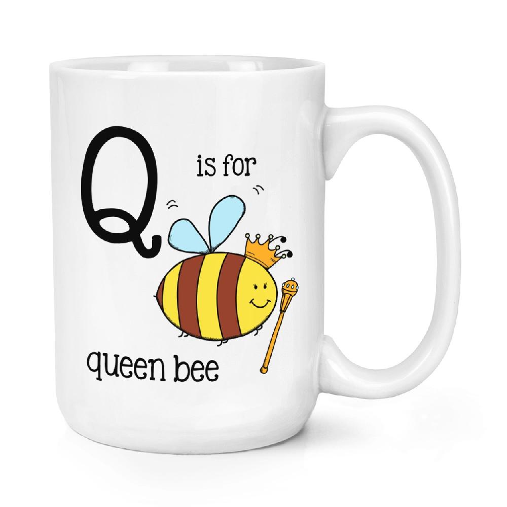 gift base Letter Q Is For Queen Bee 15oz Large Mug Cup