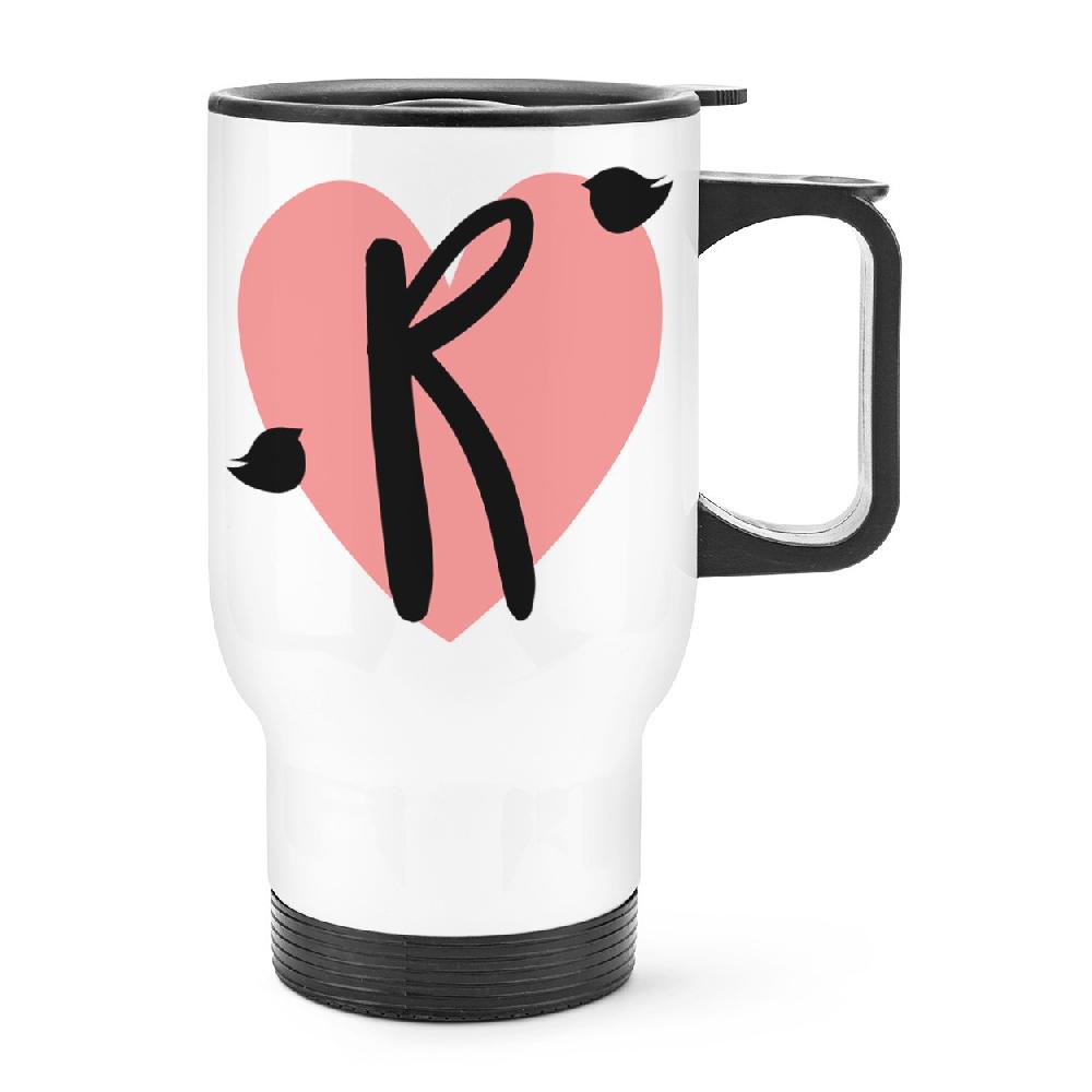 gift base Letter R Heart Alphabet Travel Mug Cup With Handle