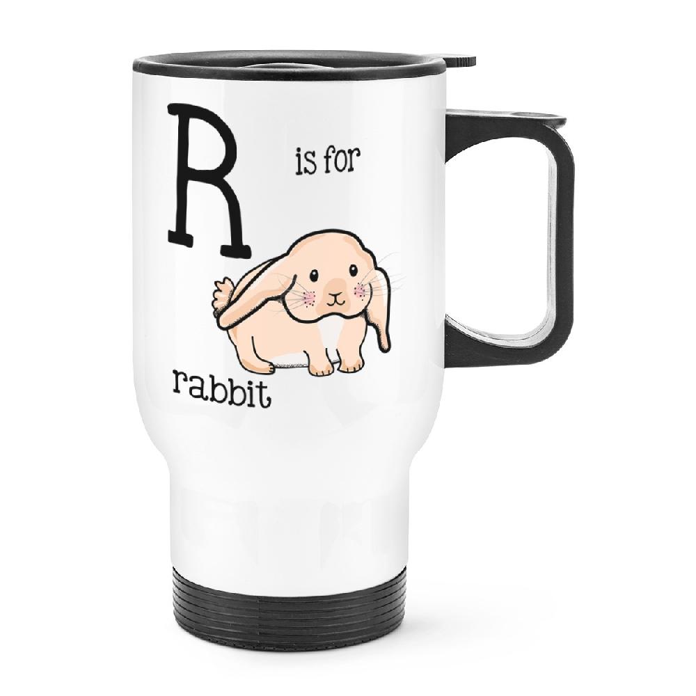 gift base Letter R Is For Rabbit Travel Mug Cup With Handle