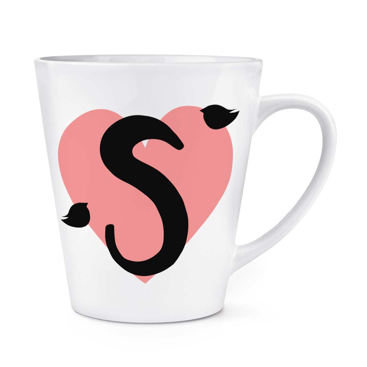 gift base Letter S Heart Alphabet 12oz Latte Mug Cup